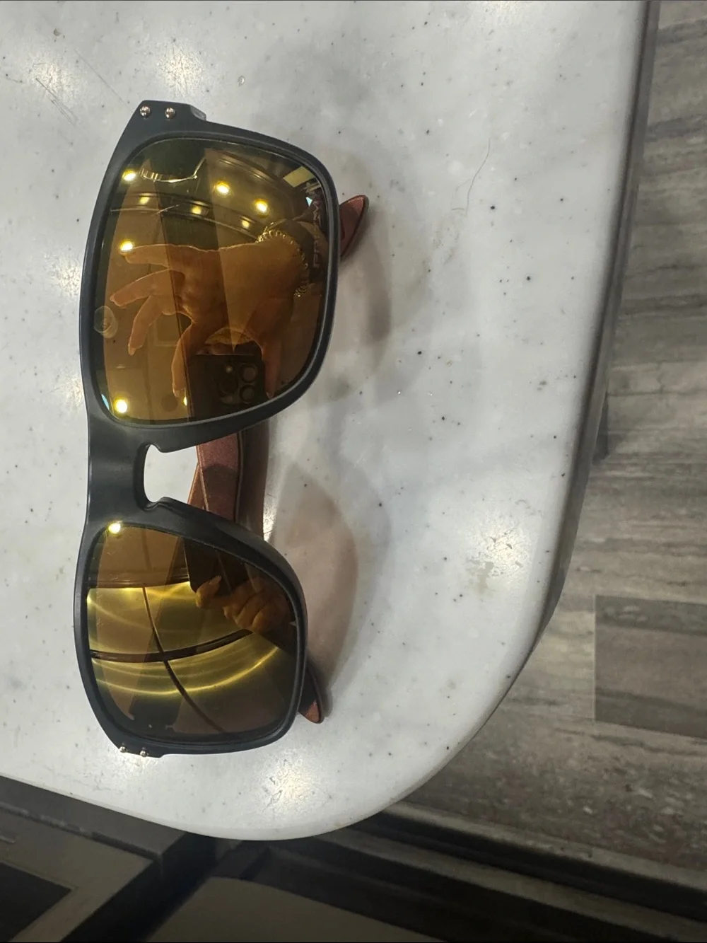 Oakley Holbrook Prizm P Sunglasses with Yellow/GoldMirrored Lenses - Black Frame